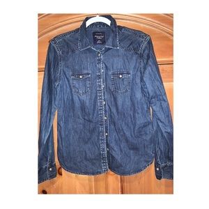 American Eagle Denim Button Top